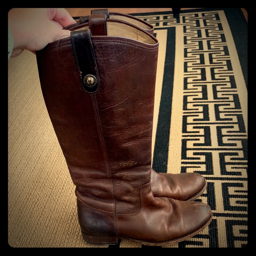Frye Melissa Button Brown Boots - Pull Tabs